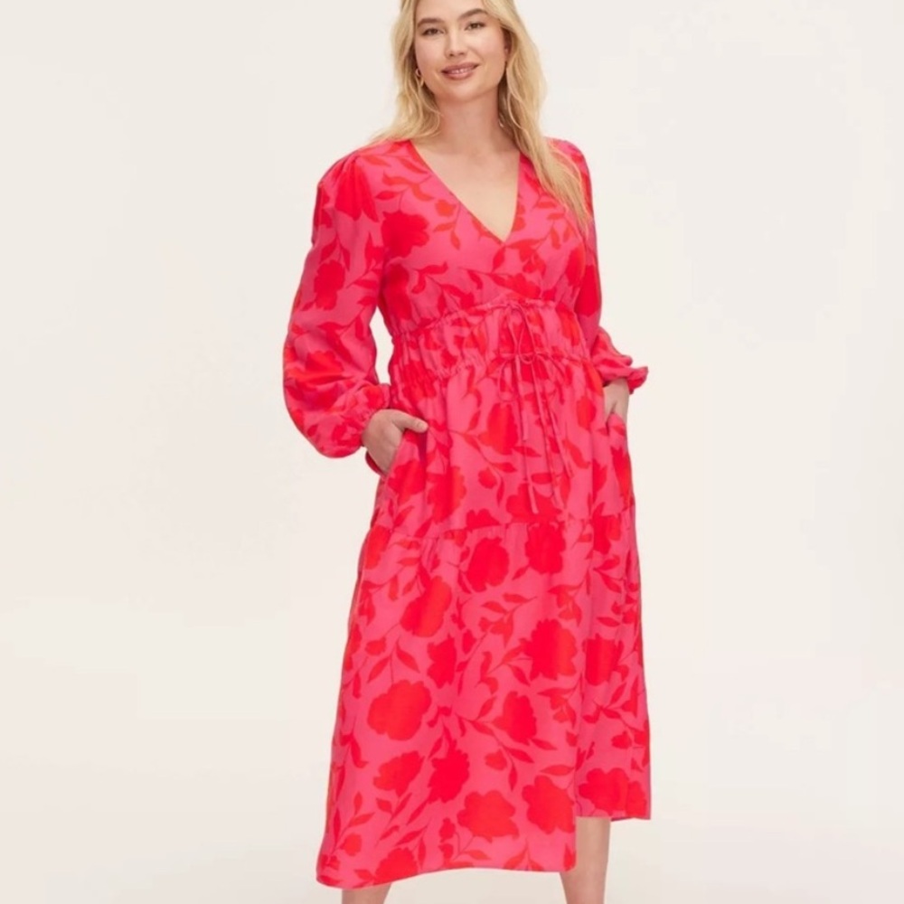 Target Women's Long Sleeve Floral Dress - Pink